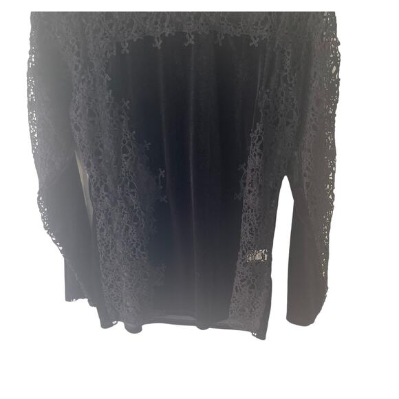 Sundance Size Small Black Velvet Witchy Whimsygoth Lace Grunge‎ Top - Picture 11 of 11